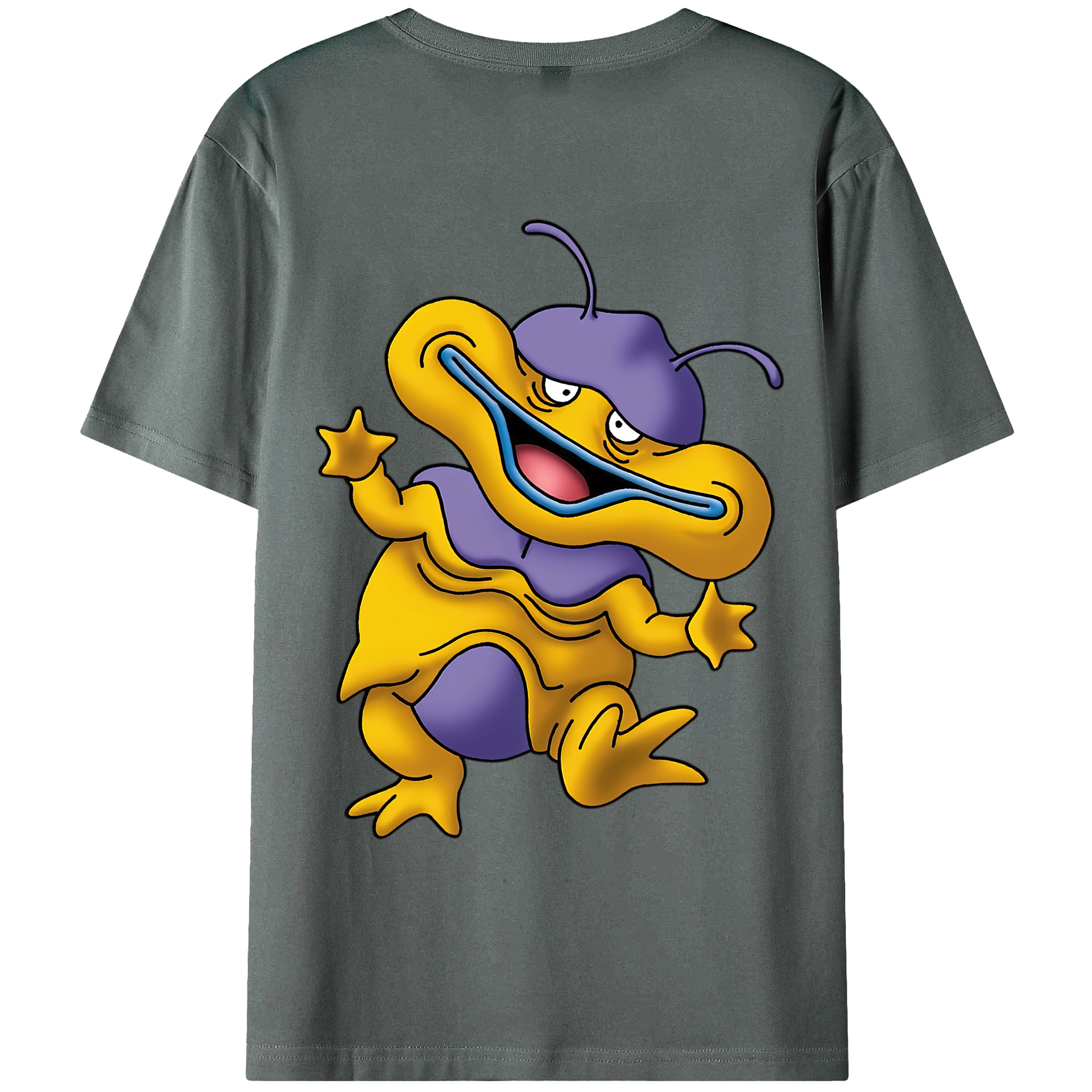 （画像用） ドラゴンクエスト Doragon Kuesuto Dragon Quest 綿100％ メンズ半袖Tシャツ（バックプリント） 通気性